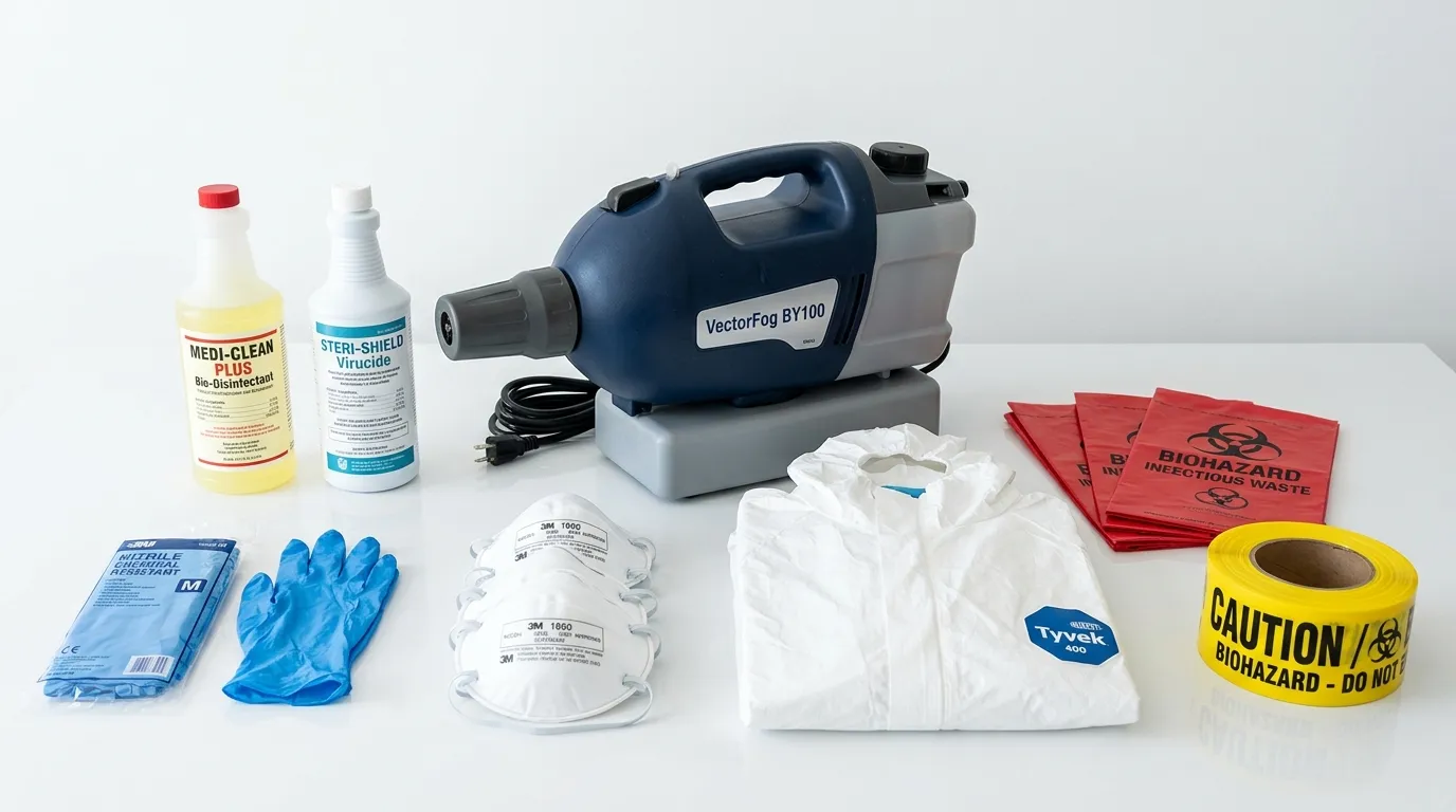 Professional biohazard remediation crew working in Hunters Creek