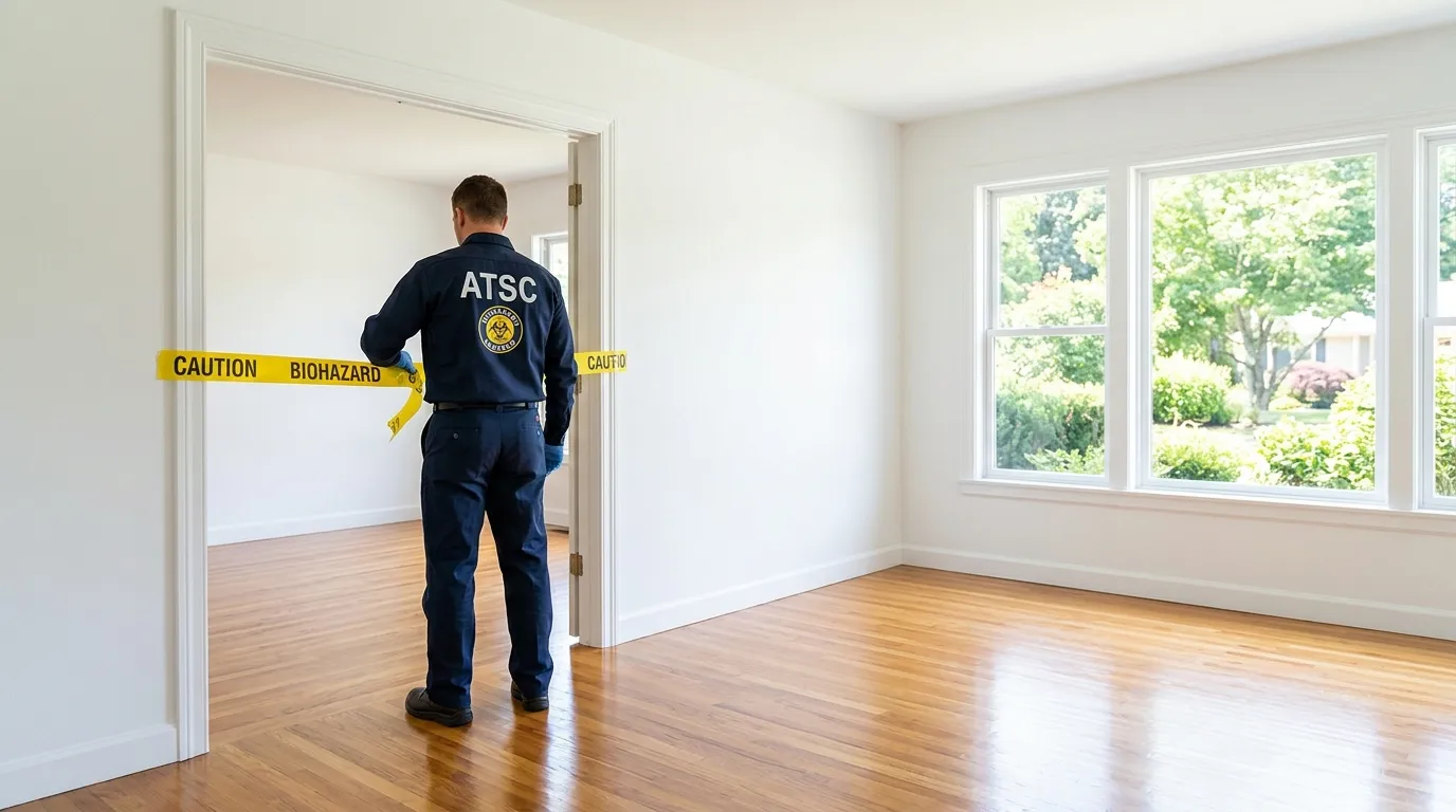 Certified biohazard cleanup crew performing Decomposition Cleanup in Hunters Creek